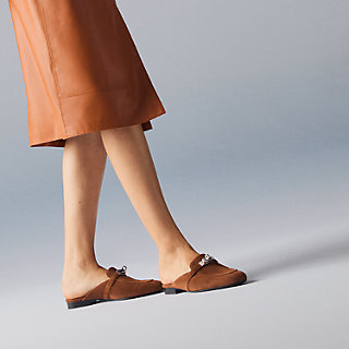 HERMES オズ ミュール 35 ピンクゴールド レザー ノワール oz-mule--232122Z 20-worn-2-0-0